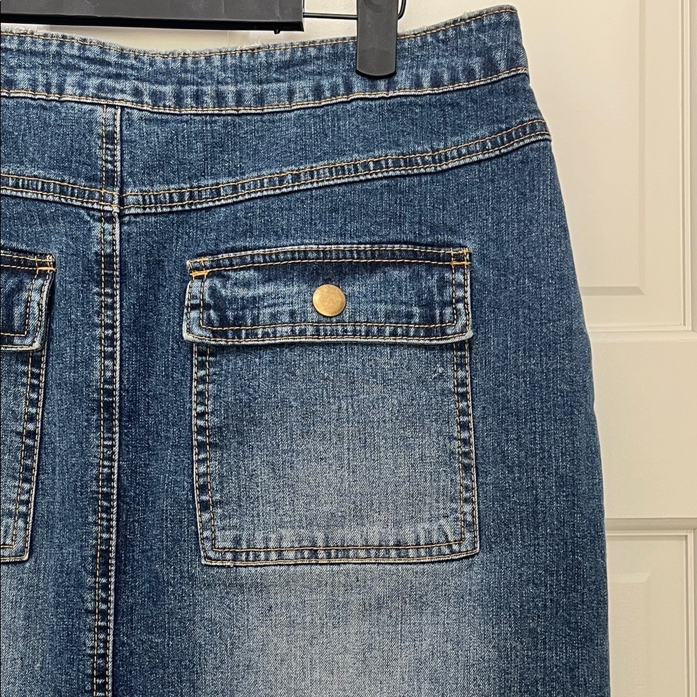 90s Y2k Retro Saint Tropez West Maxi Denim Skirt - Size 8 - Picture 13 of 16